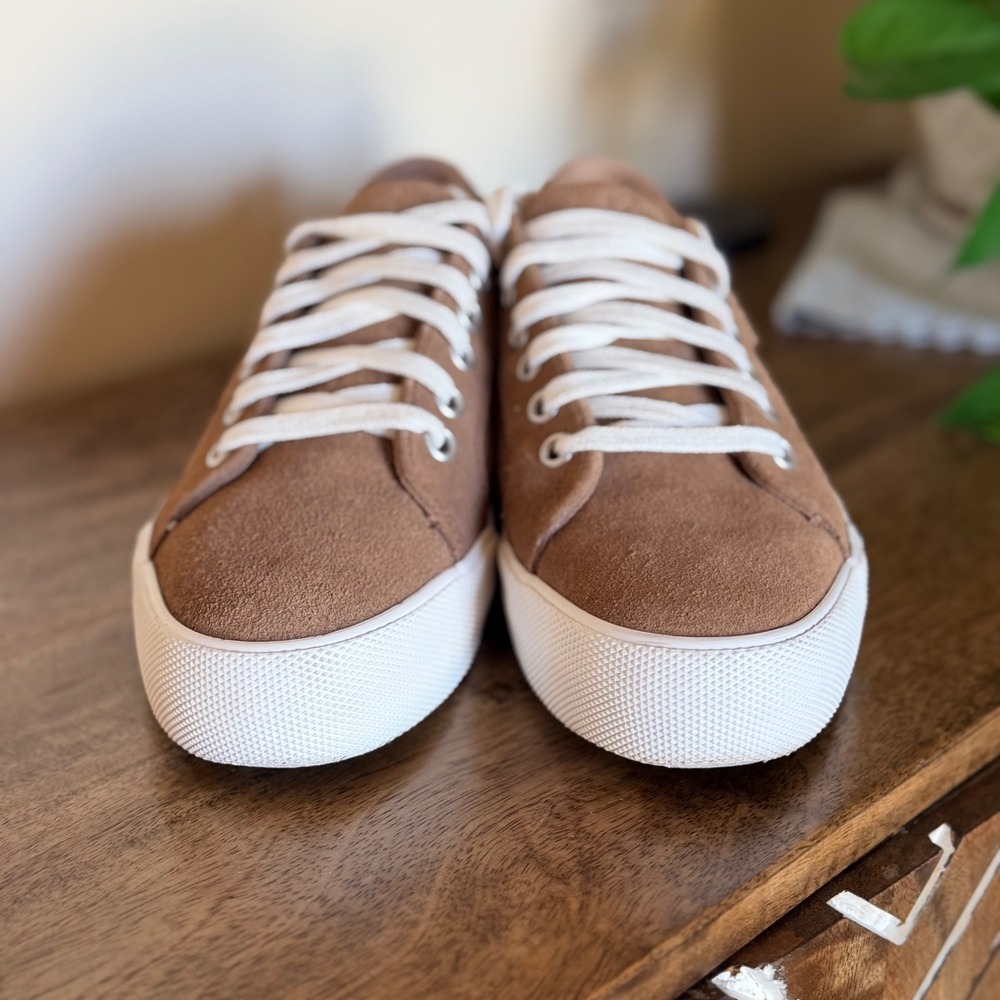 Keds Jump Kick Duo Women Size 8 Tan Suede Platform Sneaker Lace Up Casual Preppy - Picture 4 of 10